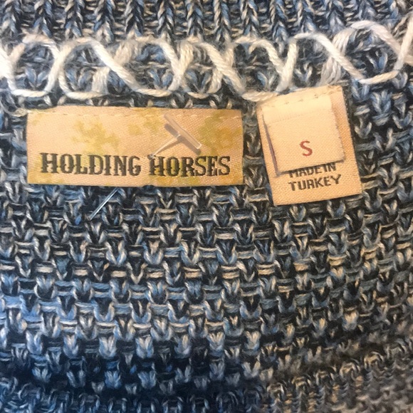 Holding Horses Blue Knit Fringe Sweater Dress - Picture 5 of 6